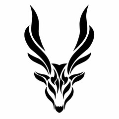 Illustration vector graphics of tribal art abstract design of a deer's head with antlers on a white background