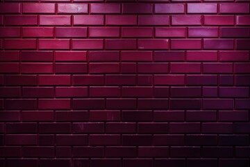 Maroon majorelle shiny clean metro brick wall background pattern with copy space for design blank 