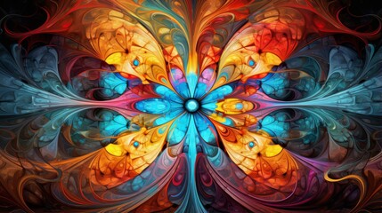 Fusion of colors forming an intricate and artistic abstract