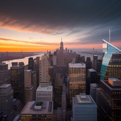 city skyline at sunset | city skyline at night | city at sunset | city at night | building in city