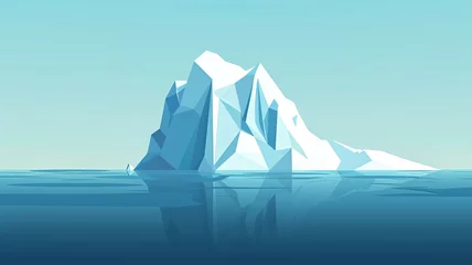 Foto op Canvas A minimalist design featuring a polar iceberg with plenty of empty space for text advertising © PrusarooYakk