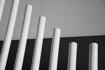 Detail with metal bar fencing