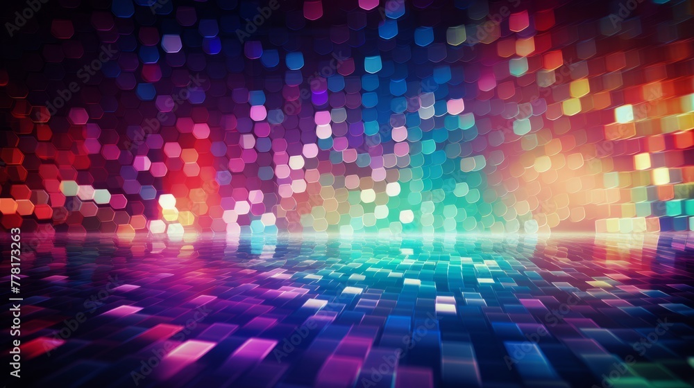Poster disco lights in a dynamic pattern