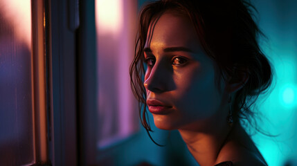 Photograph of a woman, captured in a soft-focus style similar to the work