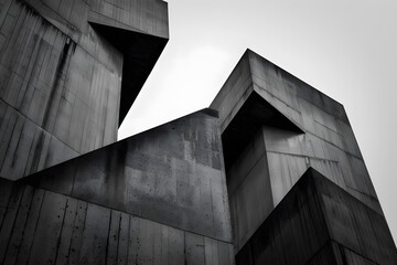 Minimalist urban architecture. Black and white contrast