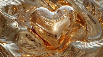 A golden heart at the center of this conceptual artwork