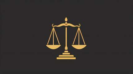 a flat logo logo of a scale representing justice and law, symbol, vector, icon, 3d, concept, sign, illustration, design, balance, law, justice, scales, scale, weight, symbol, legal, court, lawyer, con