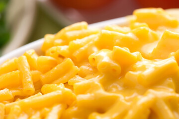 Mac and Cheese Magic: Tempting 4K Ultra HD Image of Baked Macaroni in Cheese Sauce