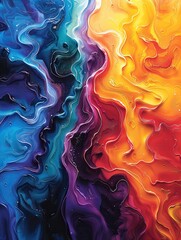Abstract colorful patterns resembling fluid motion