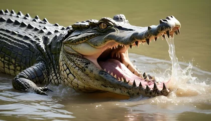 Poster A-Crocodile-With-Its-Jaws-Snapping-Shut-Capturing- 2 © Az