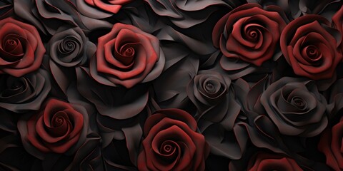 Rose abstract dark design majestic beautiful paper texture background 3d art