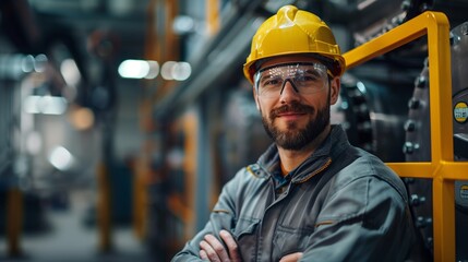 Portrait engineer construction worker or heavy Industry Manufacturing Factory.