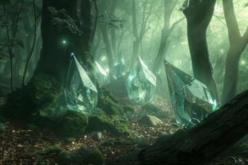 In the mysterious forest, it is said to be guarded by a spirit that guards a treasure trove of enchanted diamonds. Legend has it that these gems are vessels of fate.
