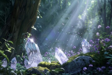 In the mysterious forest, it is said to be guarded by a spirit that guards a treasure trove of enchanted diamonds. Legend has it that these gems are vessels of fate.