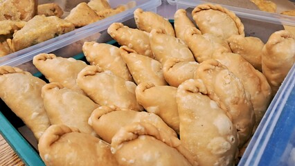 Pastel contains eggs and vegetables traditional food