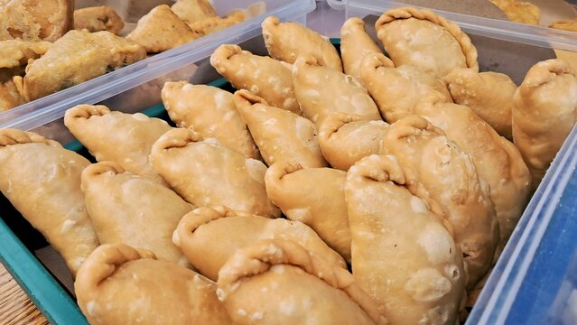 Pastel contains eggs and vegetables traditional food