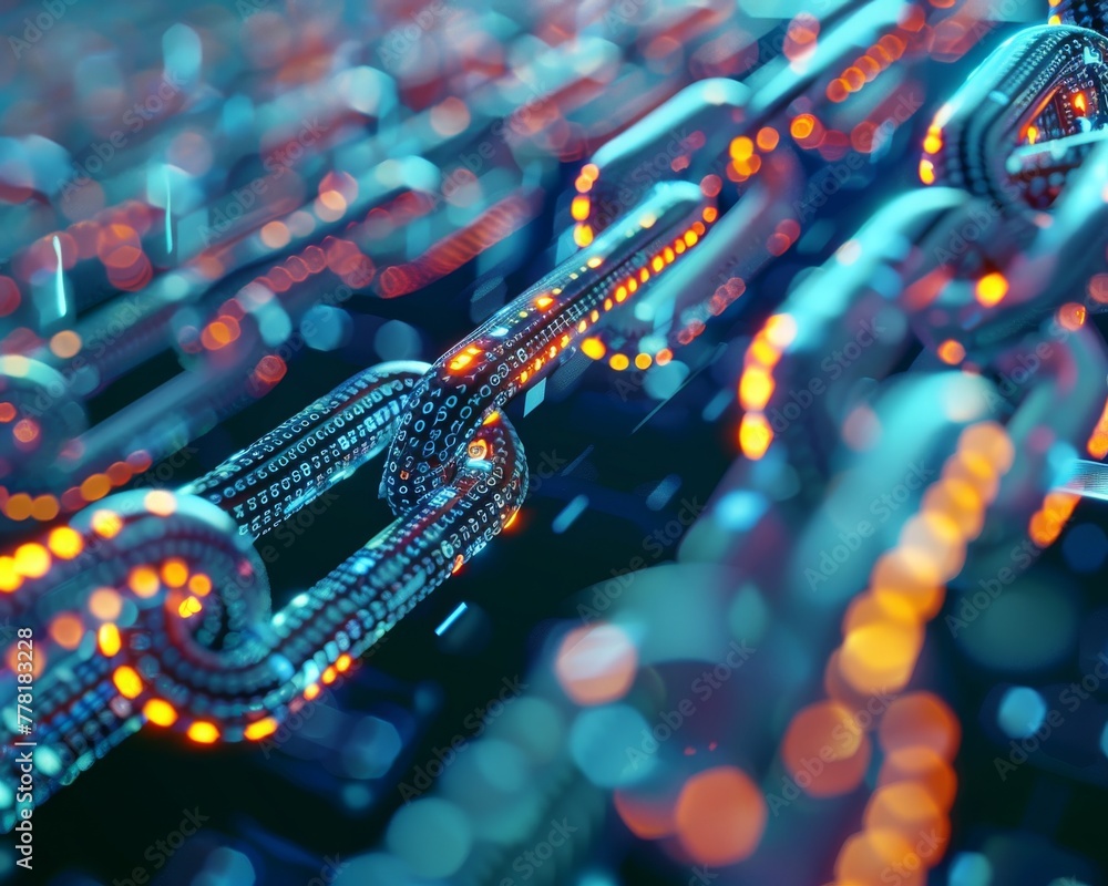 Poster close-up on the secure exchange of cryptocurrency, highlighting the safety and reliability of blockc