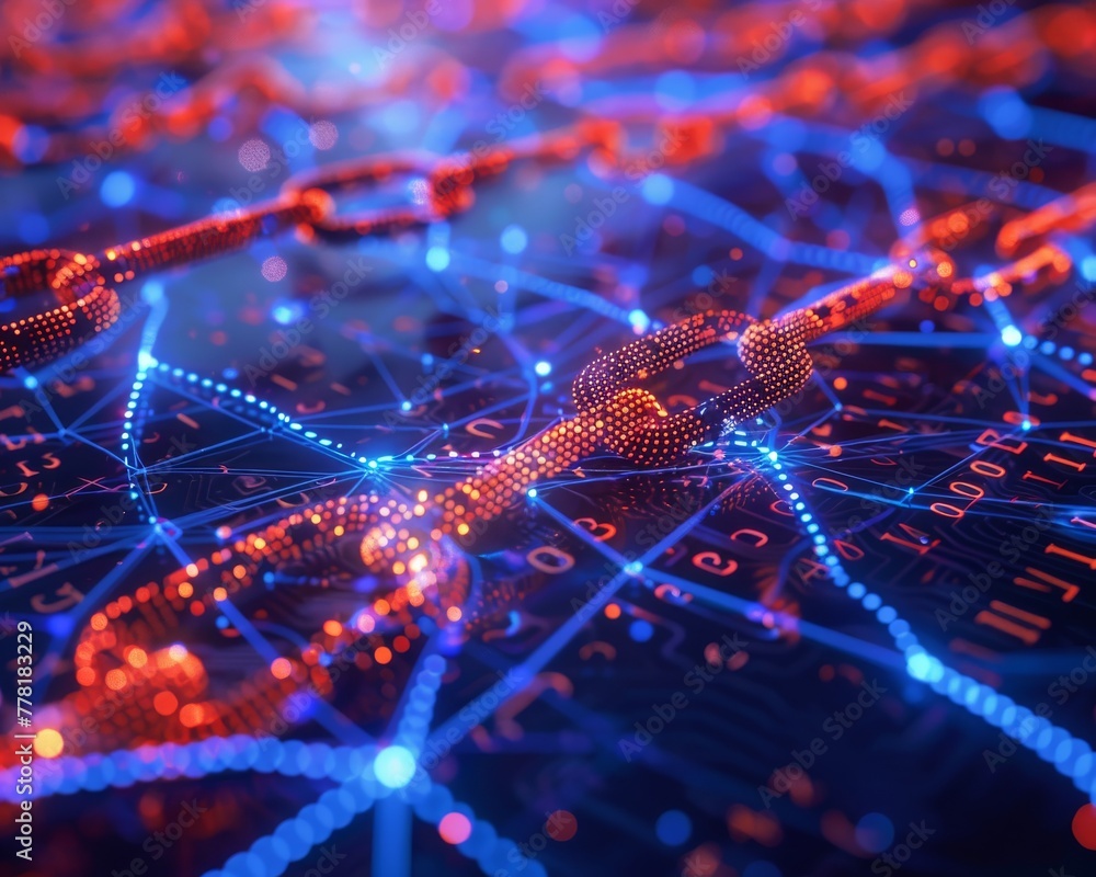 Poster close-up depiction of a secure cryptocurrency exchange, underscoring the reliability of blockchain t