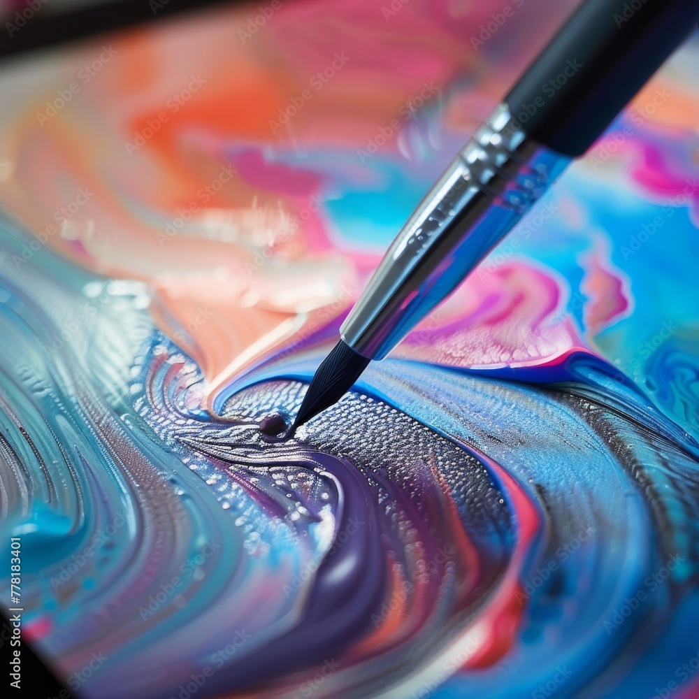 Poster experience the intersection of artistry and technology with a detailed image capturing a digital pen