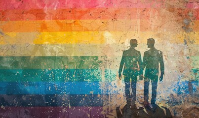 LGBTQIA rainbow background with people