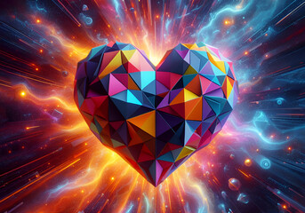 Geometric Spectrum within an Abstract Heart - Powered by Adobe