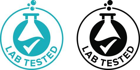 Lab tested round vector badge icon design