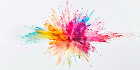  A vibrant explosion of colored powder creates a visually striking image, symbolizing energy and creativity.