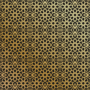 Geometric arabic islamic gold pattern, Pattern Asia.