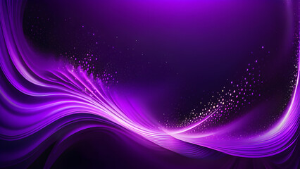 Ethereal Purple Neon Waves: Dynamic Patterns on Black Canvas(Generative AI)