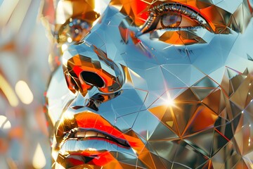 Captivating Crystalline Convergence A Prismatic Masterpiece of Light and Geometry - obrazy, fototapety, plakaty