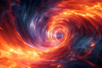 Captivating Cosmic Whirlwind Radiant Energy Erupting in a Mesmerizing Galactic Vortex - obrazy, fototapety, plakaty