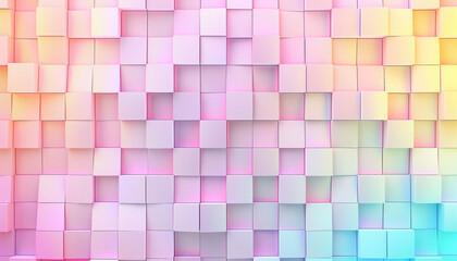 Abstract Geometric Cube Pattern with Pastel Gradient