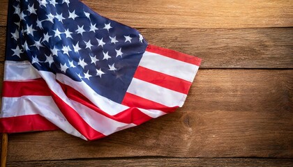 Obraz premium National Identity: United States Flag Displayed on Wood