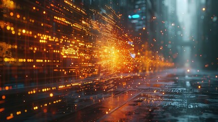 Digital binary data and streaming binary code background. Wallpaper of binary code concept pattern and big data structure.