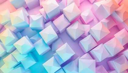 Obraz premium Vibrant Abstract Geometric 3D Background with Pastel Hues