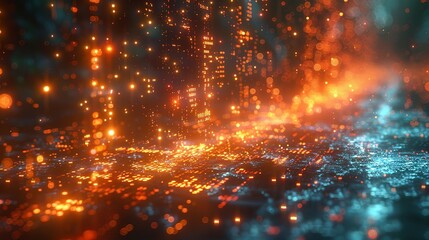 Digital binary data and streaming binary code background. Wallpaper of binary code concept pattern and big data structure.