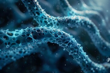 Futuristic Visualization of Somatic and Germline Mutations with Hyper D Render and Cinematic Photographic Style