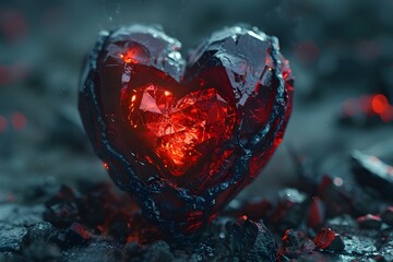 Glittering Heart of Gothic Character Revealed in Isolated Hyper Cinematic Close Up