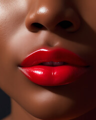 zoomed in photo of lips on a human face, dark skin