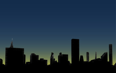 Cityscape night light city landscape vector background illustration black silhouette web background banner poster cover