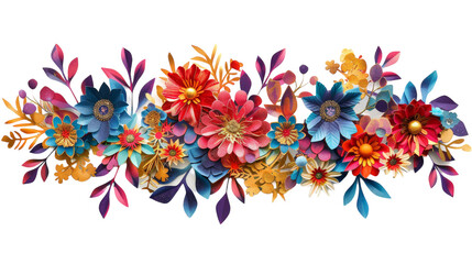 Eid ul Fitr Floral Garland with Vibrant Colors PNG