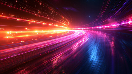 High speed technology concept background, light abstract background, image of speed movement on the road