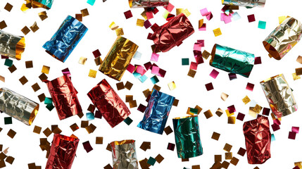 Festive Eid Confetti Poppers with Shimmering Effect PNG