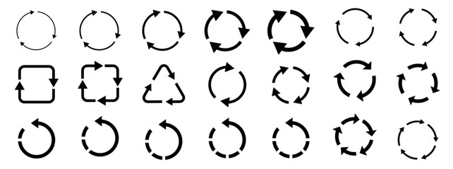 Recycle symbol collection.  Set of recycle vector icons. Vector illustration