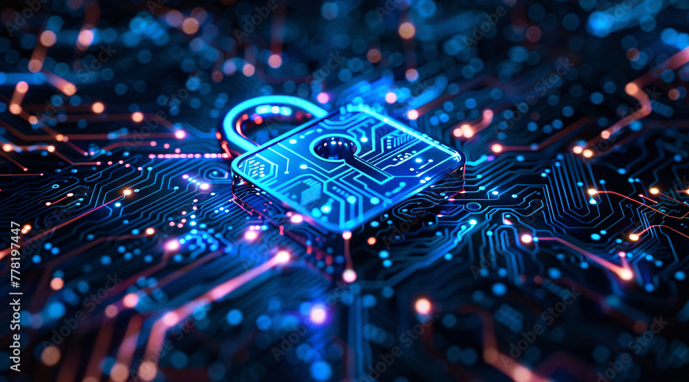 Poster internet financial property security illustration, protect network data hacker attack poster concept