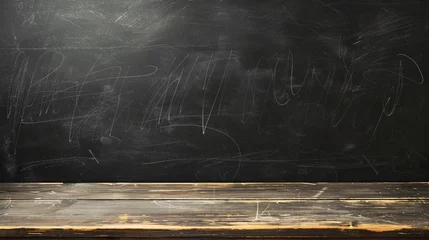 Foto op Plexiglas Blackboard texture background. Chalk rubbed out on blackboard. © Ajay