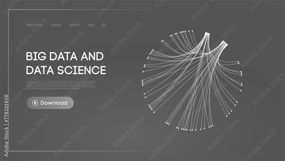 Fototapete big data and data science. futuristic technology data visualisation.