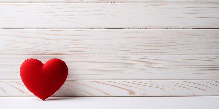 red heart on white wood wood heart with merry valentines day hd frame сreated with Generative Ai