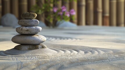 Calming background with a serene and simple Zen garden