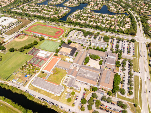 Aerial photo Marjory Stoneman Douglas High School and Westglades Middle School